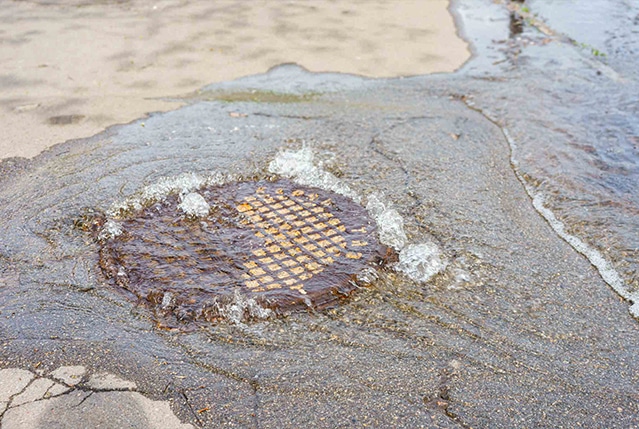 A drain on the road