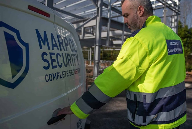 Marpol staff member opening a van